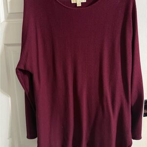 Michael Kors Deep Red Long Sleeve Blouse